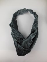 Haarband velvet knoop grijs.