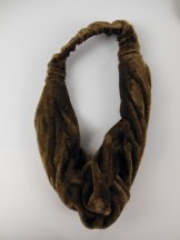 Haarband velvet knoop bruin.