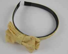 Diadeem met dubbele strik crème.