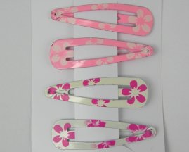 4 klikklaks roze met bloem print.