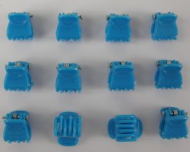 12 Haarklemmetjes blauw.