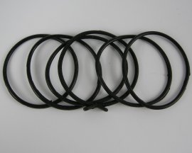 5 rubberen haarelastieken zwart.