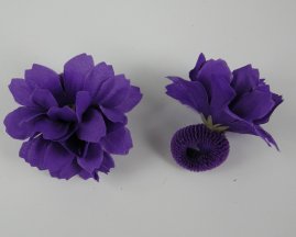 2 haarelastieken paars met roos.