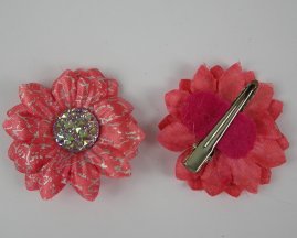 2 duckklemmen met bloem oranje.