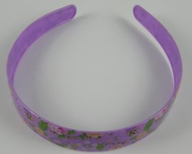 Diadeem met bloemprint paars.