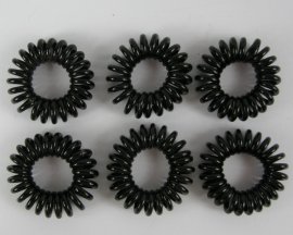 6 rubberen haarelastieken zwart.
