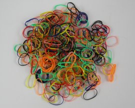 250 haarelastieken zwart/oranje