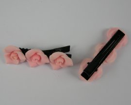 Duckklem met 3 rozen roze