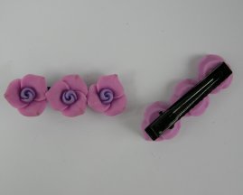 Duckklem met 3 rozen paars