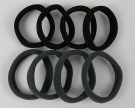 8 badstof elastieken zwart /grijs.