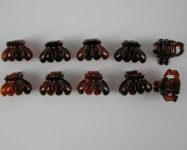 10 Haarklemmetjes bruin.