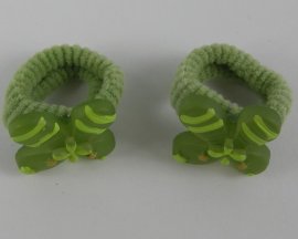 2 badstof haarelastieken vlinder.