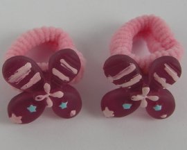 2 badstof haarelastieken vlinder.