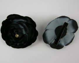 Duckklem met roos zwart.