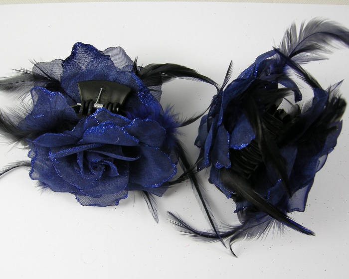 (image for) Haarklem met roos blauw.
