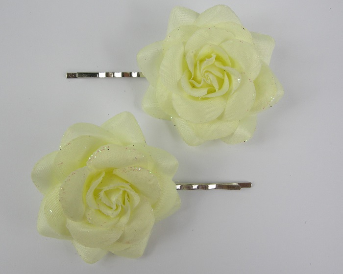 (image for) 2 schuifspelden met gele roos - Klik op afbeelding om te sluiten