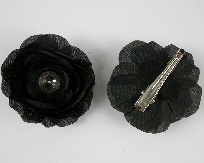 (image for) 2 duckklemmen met roos zwart