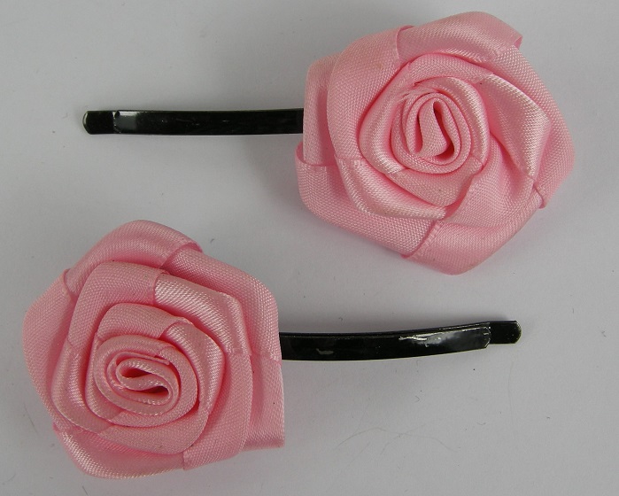 (image for) 2 schuifspelden met roos roze
