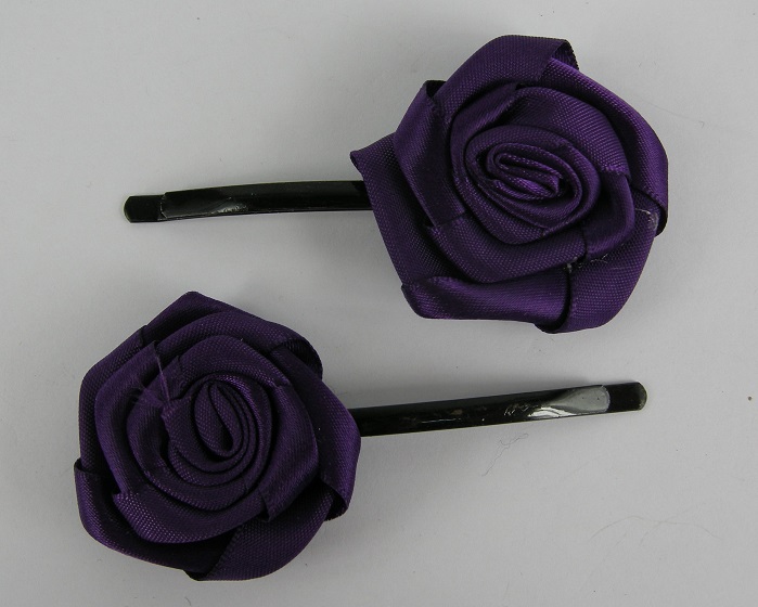 (image for) 2 schuifspelden met roos paars