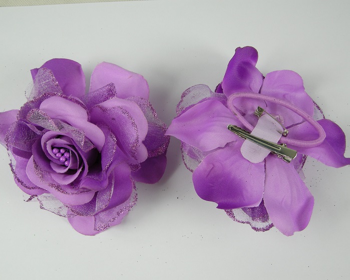 (image for) Roos met voile 11 cm paars.