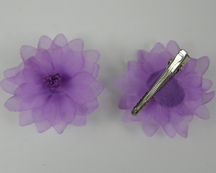(image for) 2 duckklemmen met roos paars