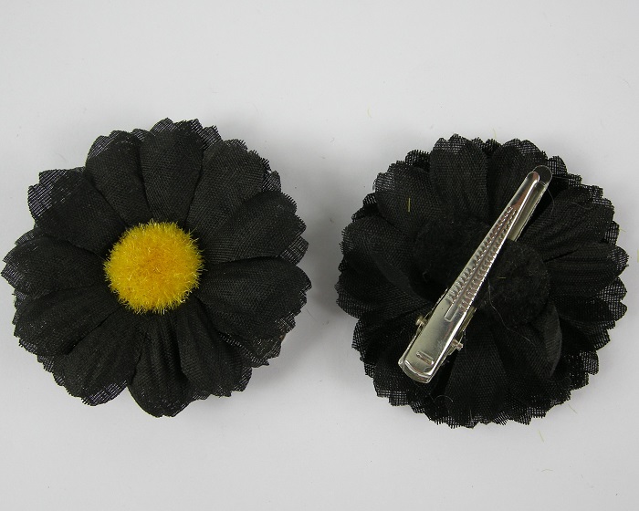 (image for) 2 duckklemmen met bloem zwart.