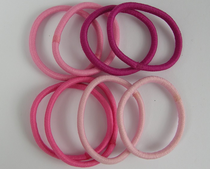 (image for) 8 Haarelastieken roze endless. - Klik op afbeelding om te sluiten