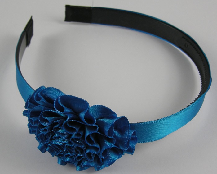 (image for) Diadeem met bloem blauw.