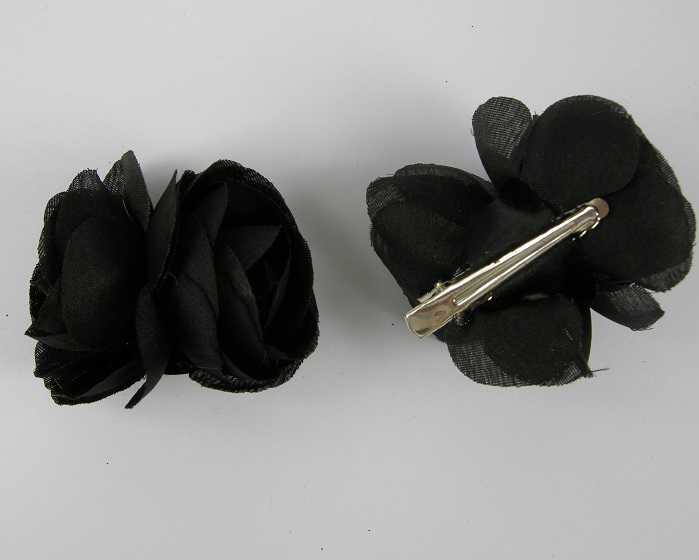 (image for) 2 duckklemmen met roos zwart. - Klik op afbeelding om te sluiten