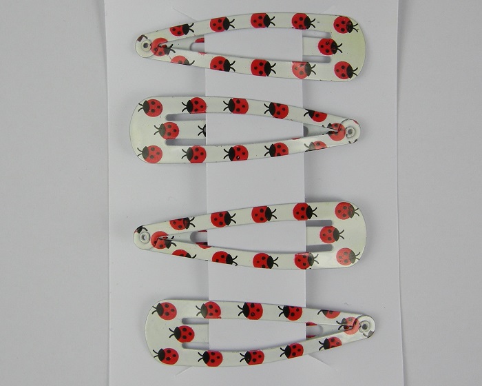 (image for) 4 klikklaks wit met lieveheersbeest. - Klik op afbeelding om te sluiten