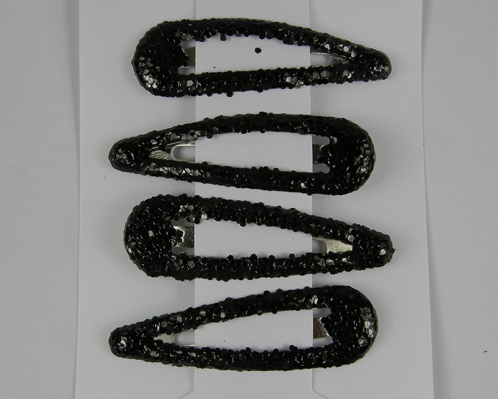 (image for) 4 klikklaks zwart glitter.