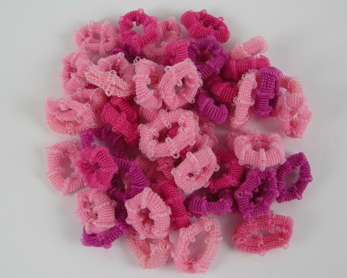 (image for) 48 badstof haarelastieken roze.