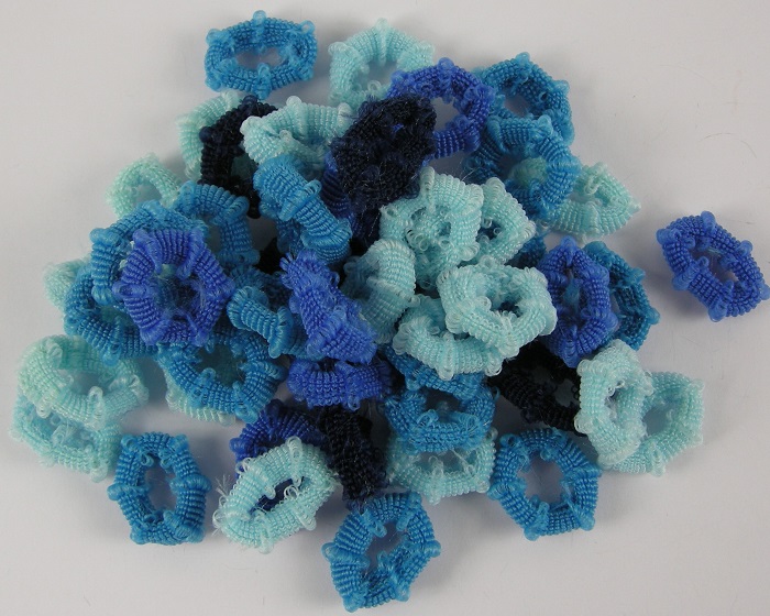 (image for) 48 badstof haarelastieken blauw. - Klik op afbeelding om te sluiten