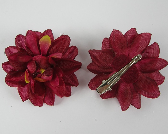 (image for) 2 duckklemmen met bloem rood.