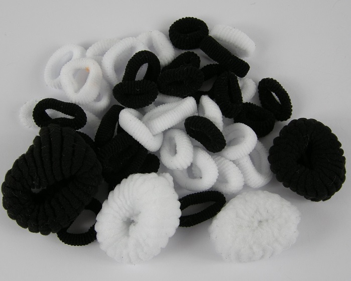 (image for) 40 Badstof elastieken zwart/wit.