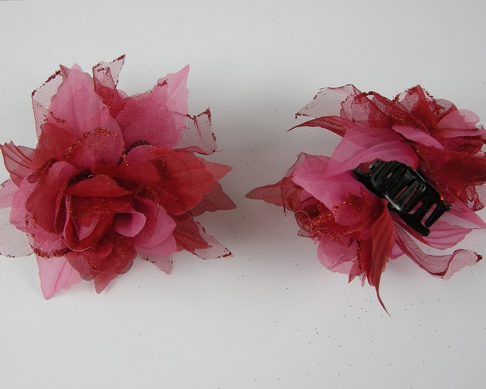 (image for) Klem met roos donker rood 11 cm. - Klik op afbeelding om te sluiten