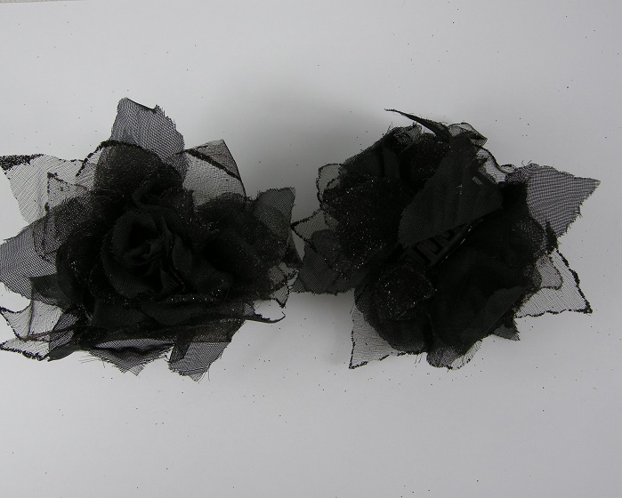 (image for) Klem met roos zwart 11 cm.