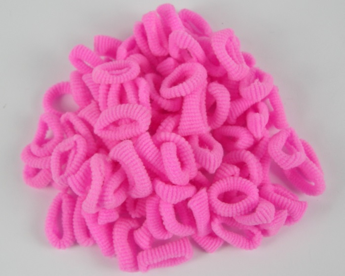 (image for) 100 badstof haarelastieken roze.