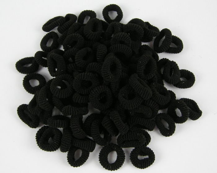 (image for) 100 badstof haarelastieken zwart.