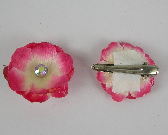 (image for) 2 duckklemmen met roos roze. - Klik op afbeelding om te sluiten