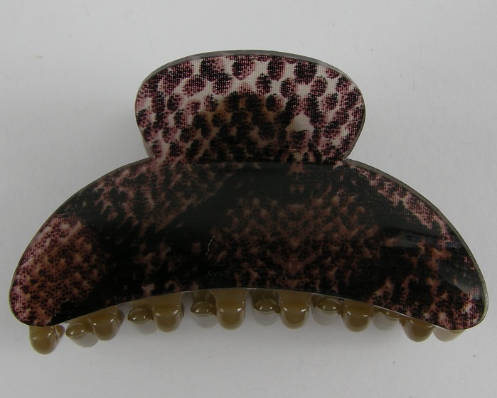(image for) Haarklem bruin slangenprint. - Klik op afbeelding om te sluiten