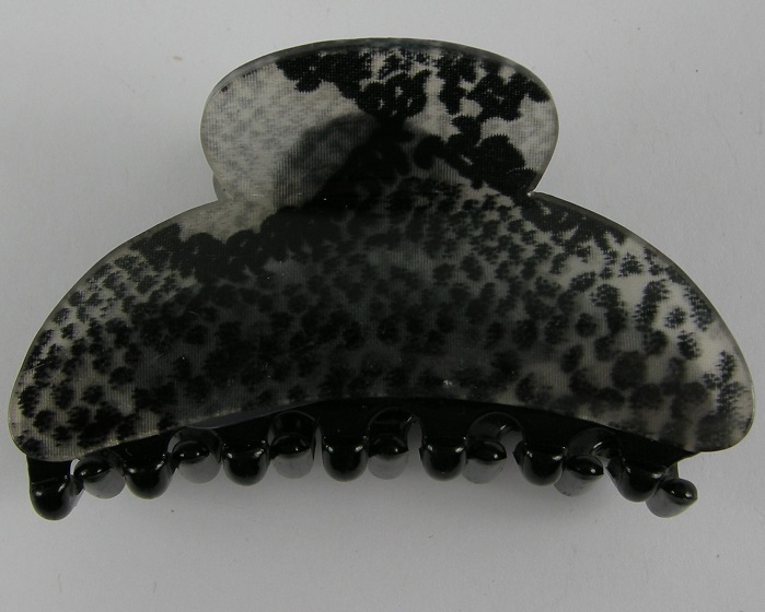 (image for) Haarklem zwart slangenprint.