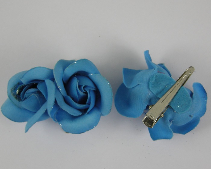 (image for) 2 duckklemmen met roos blauw - Klik op afbeelding om te sluiten