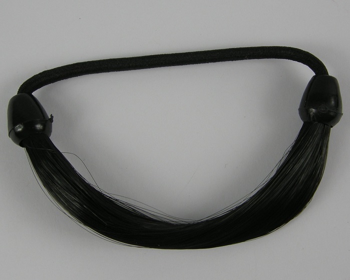 (image for) Haarelastiek met kunsthaar zwart.