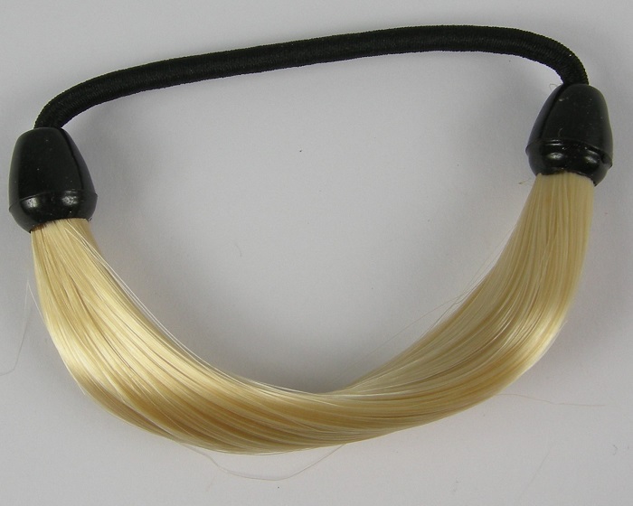 (image for) Haarelastiek met kunsthaar blond.