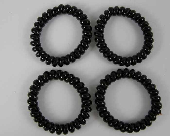 (image for) 4 rubberen haarelastieken zwart.