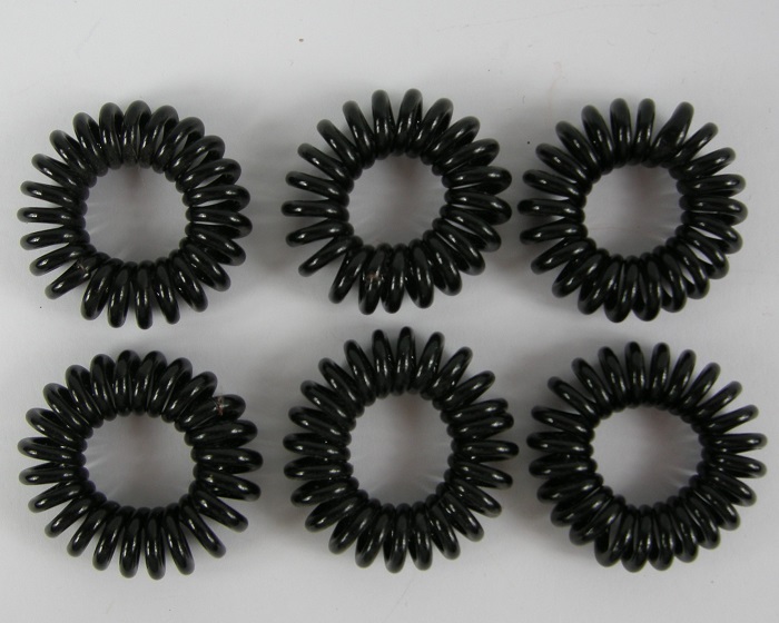 (image for) 6 rubberen haarelastieken zwart.