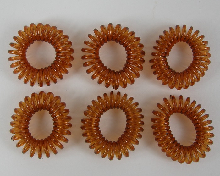 (image for) 6 rubberen haarelastieken bruin.