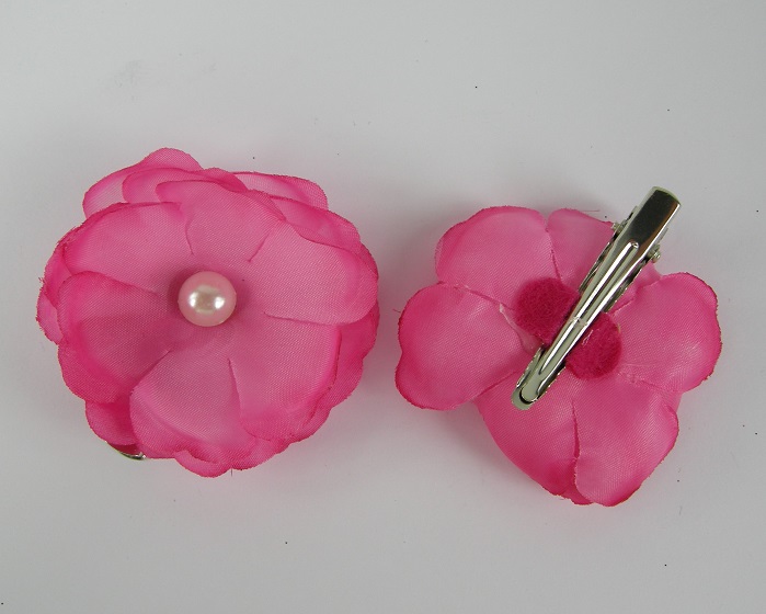(image for) 2 duckklemmen met roos roze - Klik op afbeelding om te sluiten