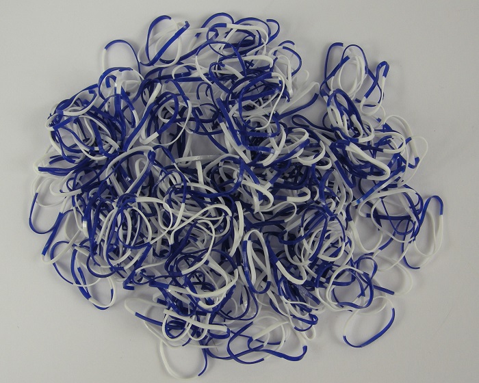 (image for) 250 haarelastieken blauw/wit